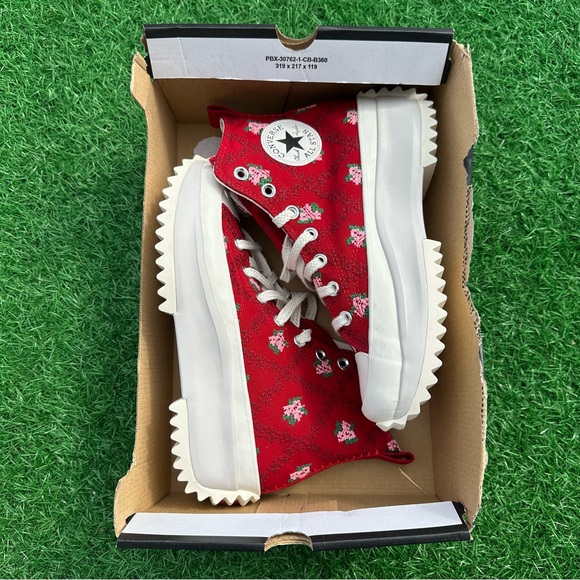 Converse Run Star Hike Hi Days Ahead / Vintage White Cross Stitch Roses - Picture 4 of 13